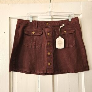Altar'd State Junior's Mini Utility Skirt Size Large, Button Front, Y2K, NWT
